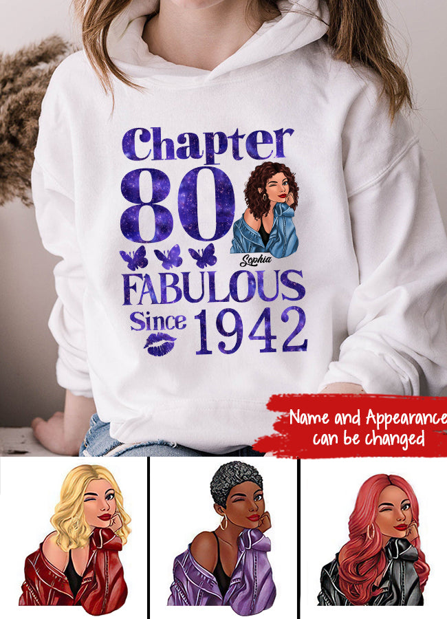 Chapter 80, Fabulous Since 1942 80th Birthday Unique T Shirt For Woman, Custom Birthday Shirt, Her Gifts For 80 Years Old , Turning 80 Birthday Cotton Shirt