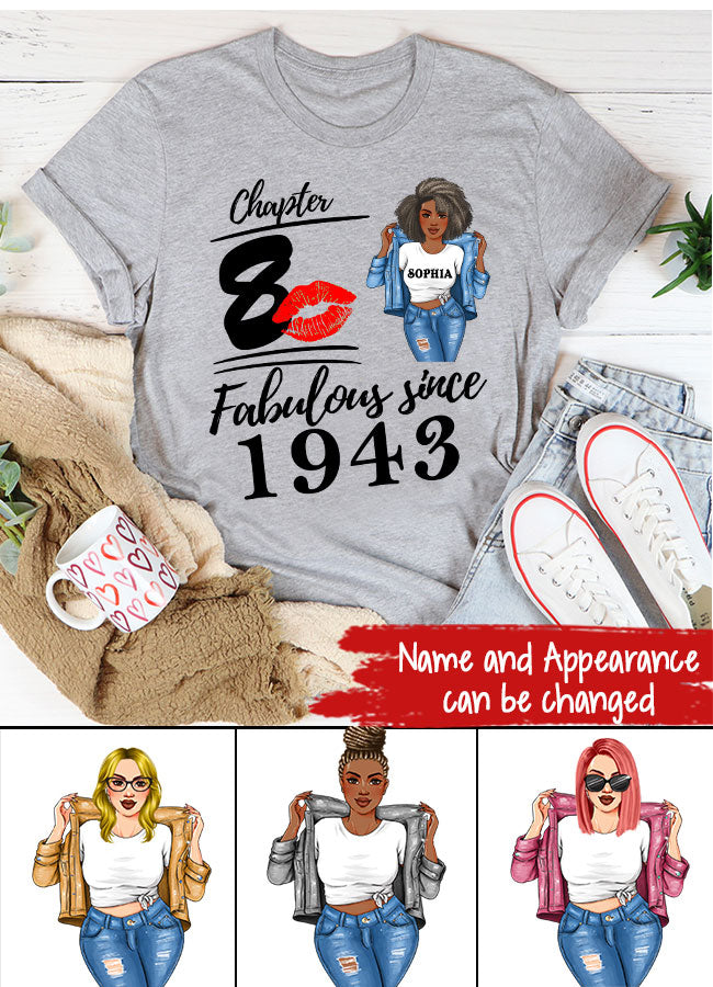 80th birthday shirts for her, Personalised 80th birthday gifts, 1943 t shirt, 80 and fabulous shirt, 80th birthday shirt ideas, gift ideas 80th birthday woman