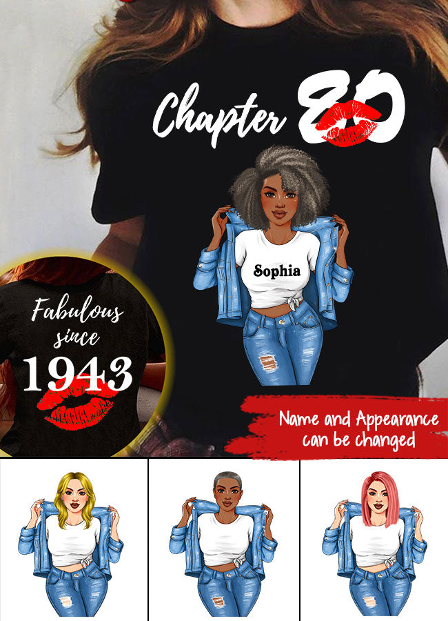 Personalized 80th birthday gifts ideas 80th birthday shirt for her back in 1943 turning 80 shirts 80 birthday t shirts for woman