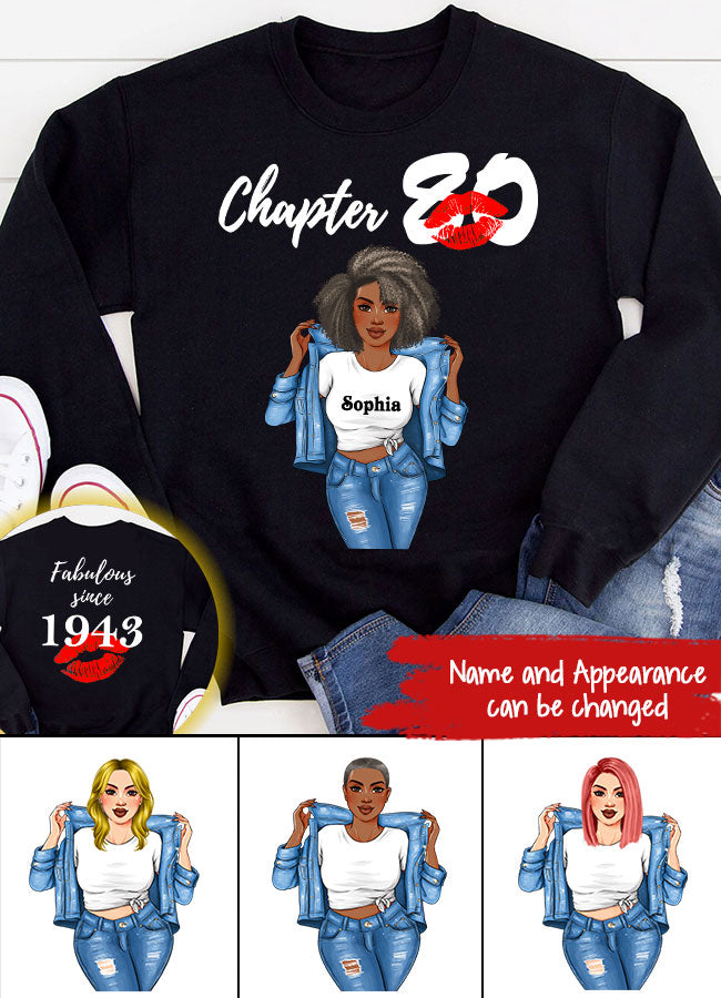 Personalized 80th birthday gifts ideas 80th birthday shirt for her back in 1943 turning 80 shirts 80 birthday t shirts for woman