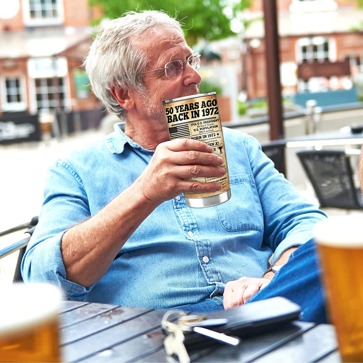 1972 50th Birthday Gifts for Women, Men - 50th Birthday Decorations Women, Men - 50 Year Old Gifts for Women, Men - Birthday Gifts Ideas for Men, Women - Back in 1972 Stainless Steel 20 Oz Tumbler