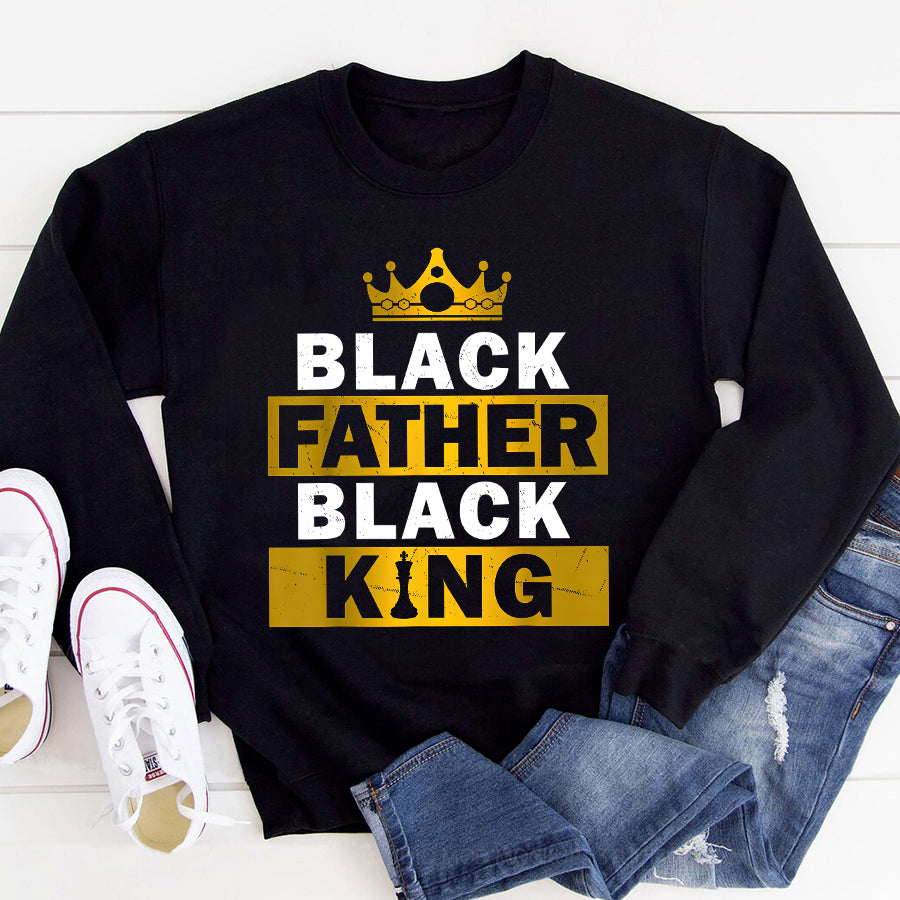 Father Day Shirt Funny Father Day Shirt Black Father Black King African American Dad Father&#39;s Day T-Shirt