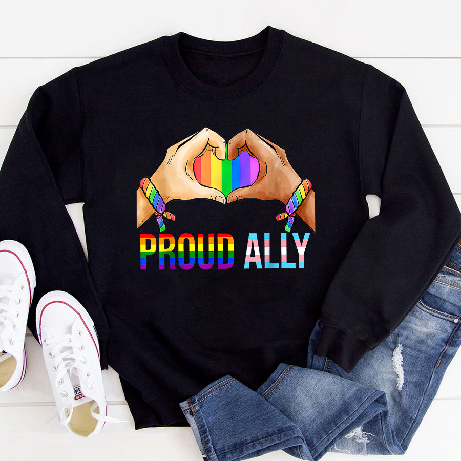 LGBT Shirts, Rainbow Pride Shirt, Proud Ally Pride LGBT Transgender Flag Heart Gay Lesbian T-Shirt