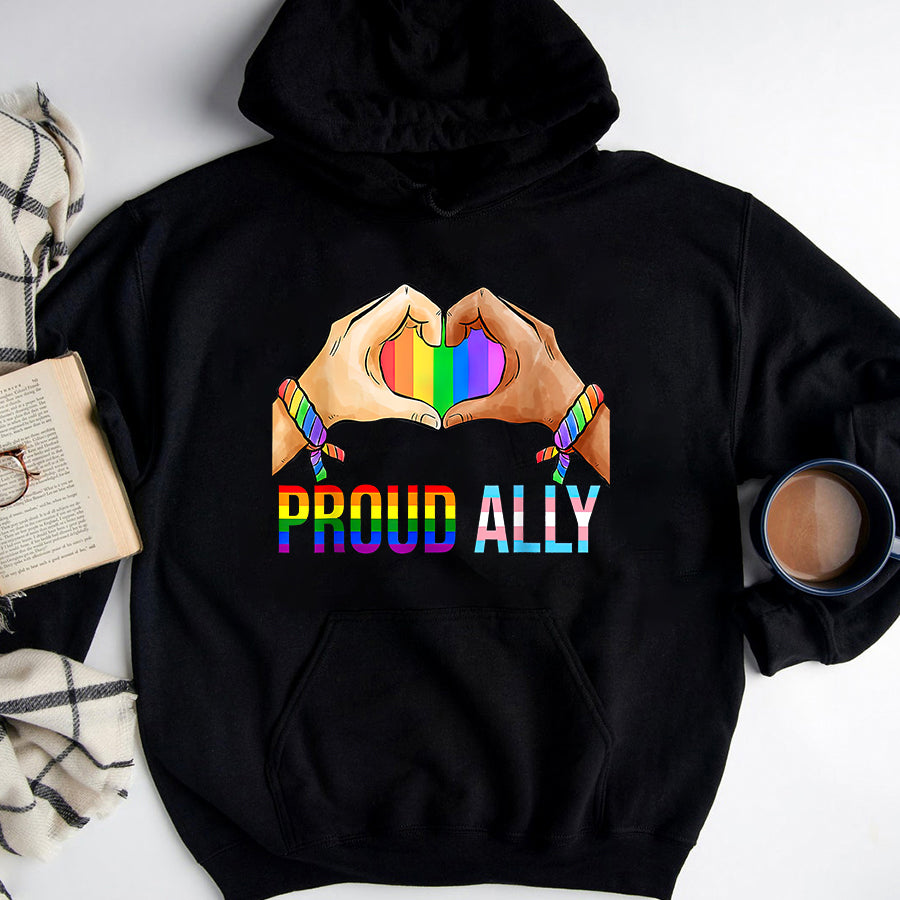 LGBT Shirts, Rainbow Pride Shirt, Proud Ally Pride LGBT Transgender Flag Heart Gay Lesbian T-Shirt