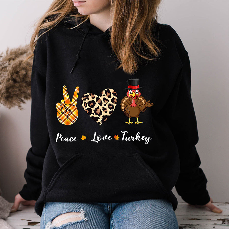 Peace Love Turkey Happy Thanksgiving Turkey T Shirt ,Family Thanksgiving Shirt ,Funny Thanksgiving Gift