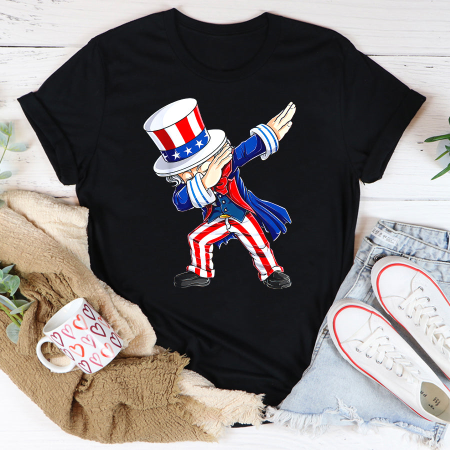Independence Day Shirt Dabbing Uncle Sam 4th of July Men Funny Dab Dance T-Shirt
