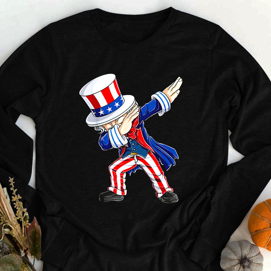 Independence Day Shirt Dabbing Uncle Sam 4th of July Kids Boys Men Funny Dab Dance T-Shirt
