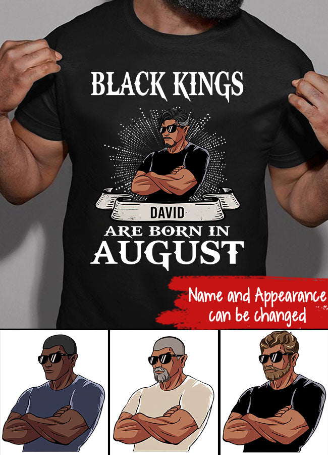August Birthday Shirt, Custom Birthday Shirt, A Black King was born in August, August Birthday Shirts For Man, August Birthday Gifts