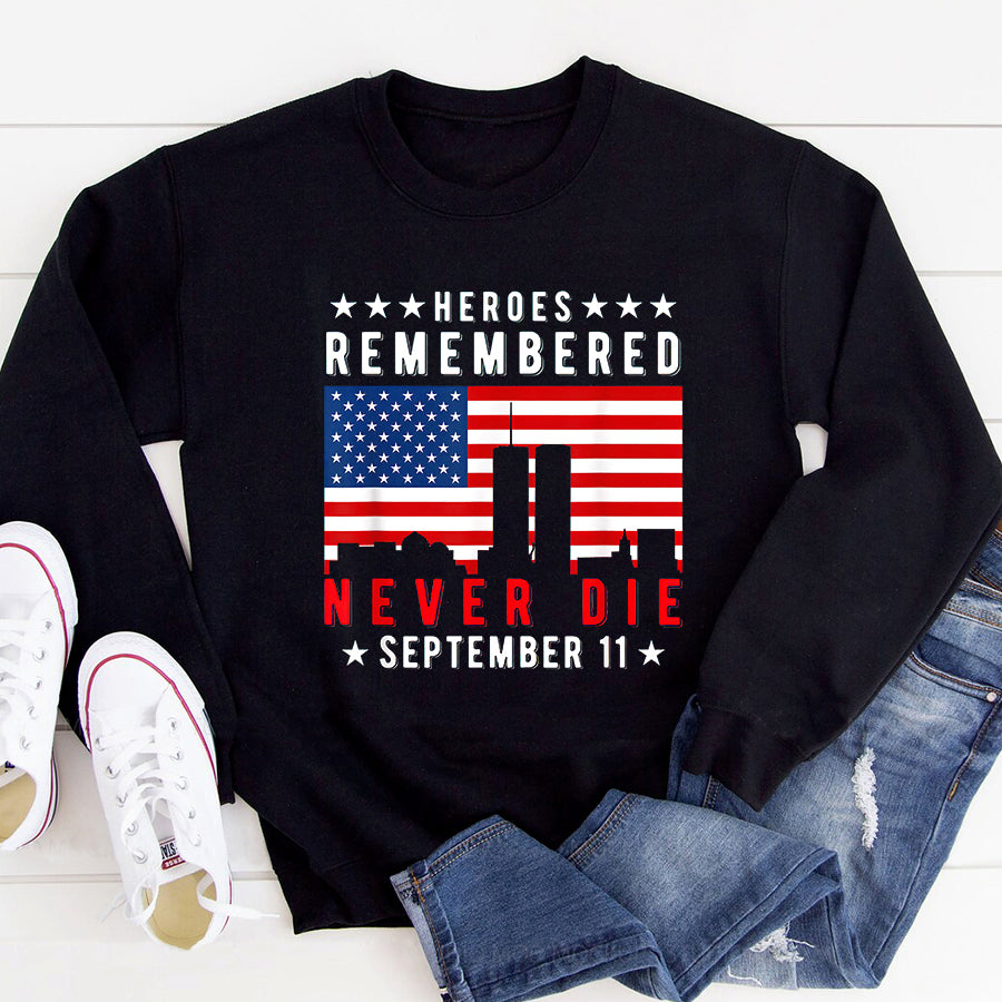 Patriot Day 2022 Shirt 911 Memorial Shirts Heroes Remember Legends Never Die T-shirt