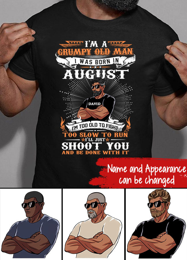 August Birthday Shirt, Custom Birthday Shirt, A Black King was born in August, August Birthday Shirts For Man, August Birthday Gifts