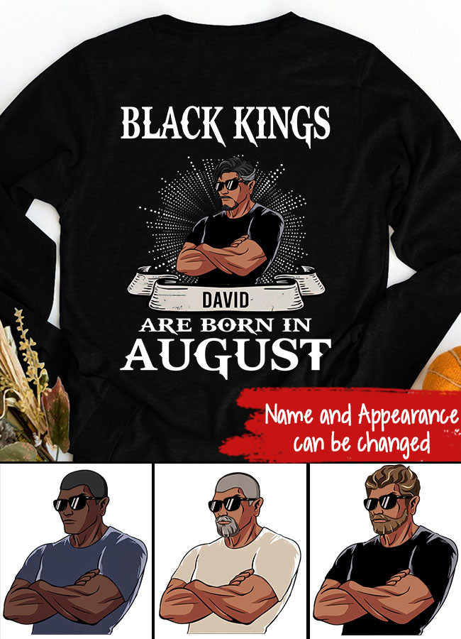 August Birthday Shirt, Custom Birthday Shirt, A Black King was born in August, August Birthday Shirts For Man, August Birthday Gifts