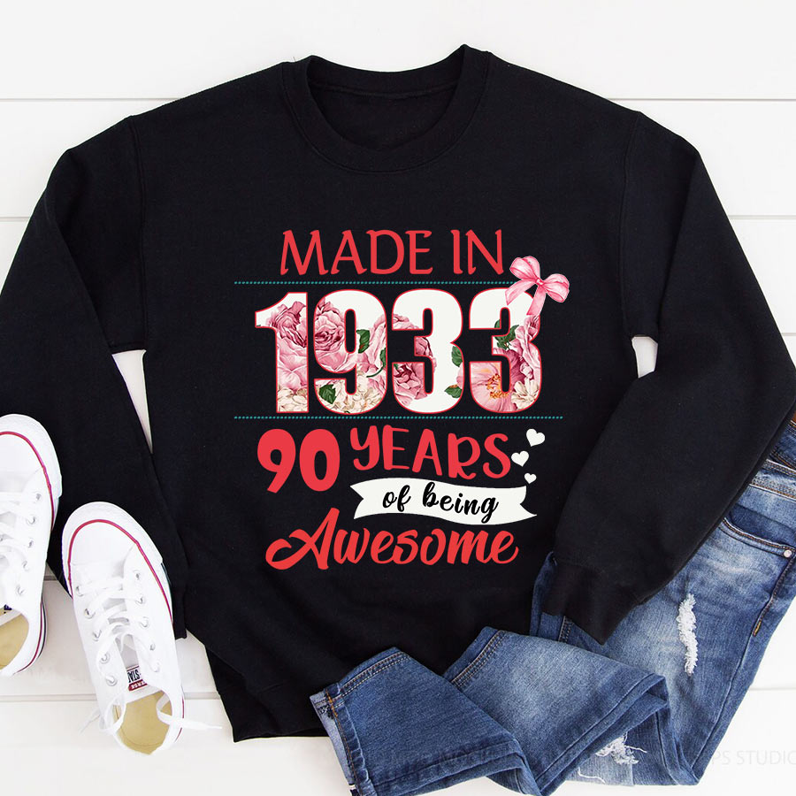 90th birthday gifts ideas 90th birthday shirt for her back in 1933 turning 90 shirts 90th birthday t shirts for woman