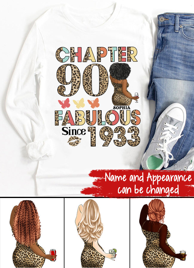 Chapter 90, Fabulous Since 1933 90th Birthday Unique T Shirt For Woman, Custom Birthday Shirt, Her Gifts For 90 Years Old , Turning 90 Birthday Cotton Shirt