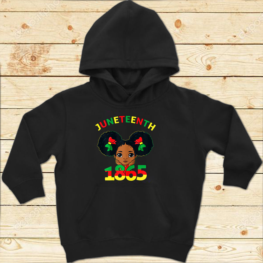 Juneteenth Youth Shirt Juneteenth Celebrating 1865 Cute Brown Skin Girls Kids Teens T-Shirt