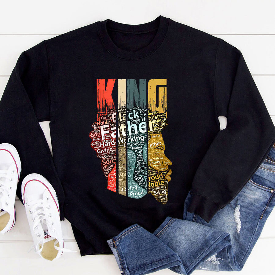 Father Day Shirt Funny Father Day Shirt Mens Strong Black King t Shirt African American Tee Natural Afro T-Shirt