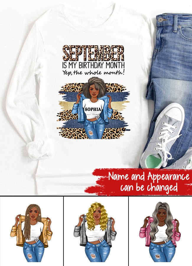 September Birthday Shirt, Custom Birthday Shirt, Queens Born In September, September Birthday Shirts For Woman, September Birthday Gifts, September Is My Birthday Month, Yep The Whole Month