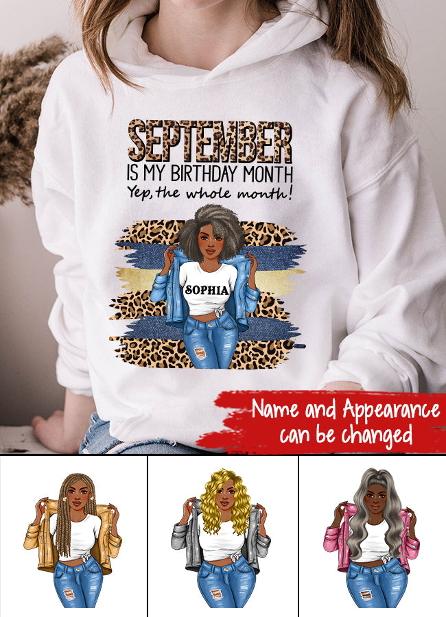September Birthday Shirt, Custom Birthday Shirt, Queens Born In September, September Birthday Shirts For Woman, September Birthday Gifts, September Is My Birthday Month, Yep The Whole Month