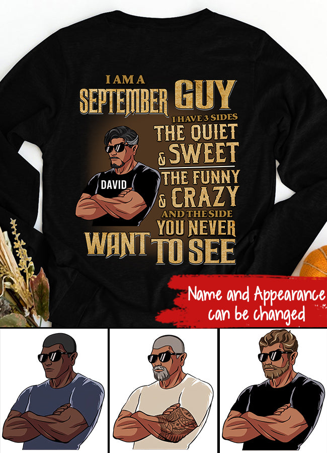 September Birthday Shirt, Custom Birthday Shirt, A Black King was born in September, September Birthday Shirts For Man, September Birthday Gifts