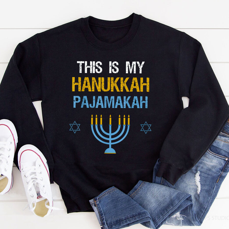 This Is My Hanukkah Pajamakah Chanukah Pajama T Shirt, Funny Hanukkah Shirts, Chanukah Gifts