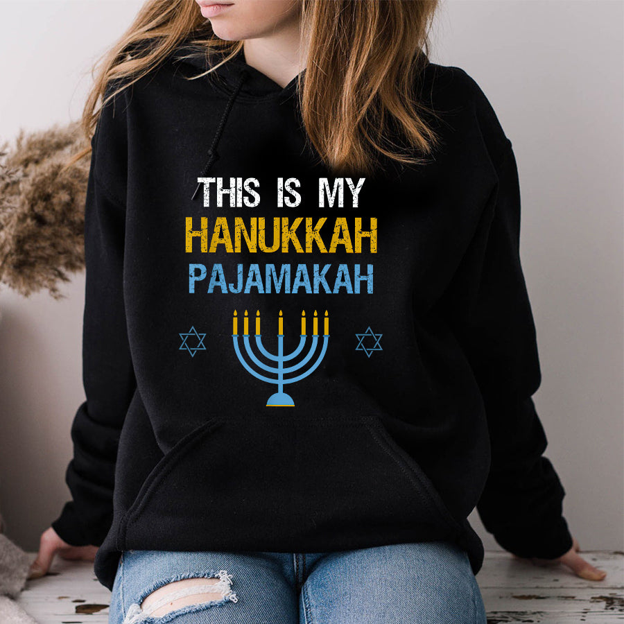 This Is My Hanukkah Pajamakah Chanukah Pajama T Shirt, Funny Hanukkah Shirts, Chanukah Gifts