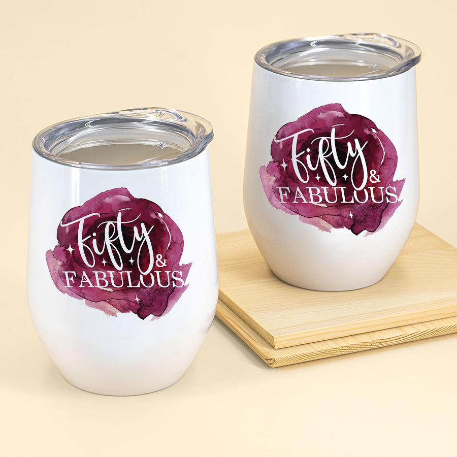 Wine Tumbler - 50th Birthday Wine Tumbler,  50th Gift Ideas For Her