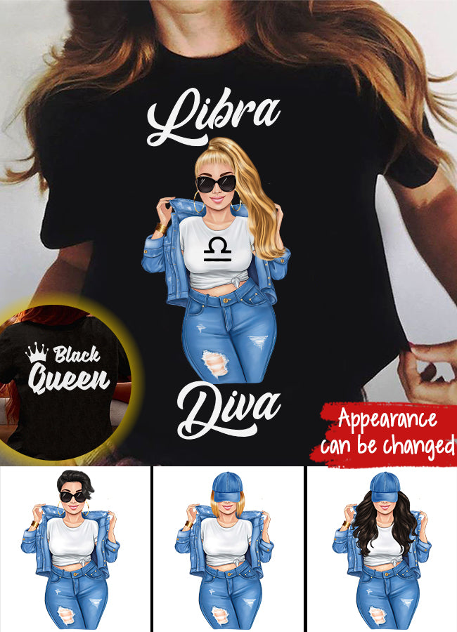 Personalized Libra shirt, Libra Birthday T Shirt, customize birthday shirt for woman
