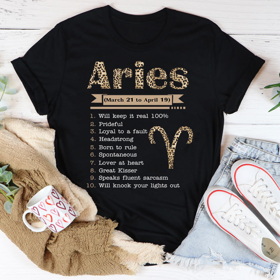 Aries Girl, Aries Birthday Shirts For Woman, Aries Birthday Month, Aries Cotton T-Shirt For Her
