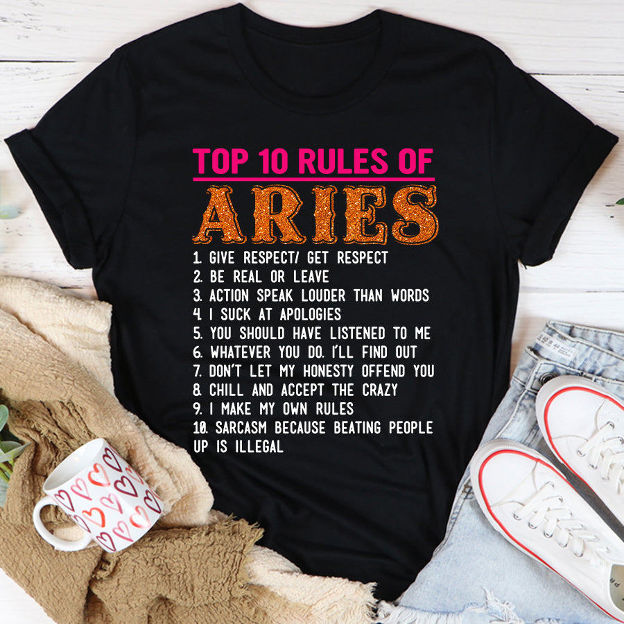 Aries Girl, Aries Birthday Shirts For Woman, Aries Birthday Month, Aries Cotton T-Shirt For Her