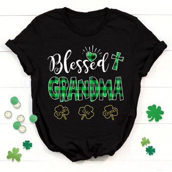 Bless Shirt, Grandma St. Patrick&#39;s Day Shirt, St. Patrick&#39;s Day T-Shirt for Women, Luck of the Irish, Shamrock Shirt