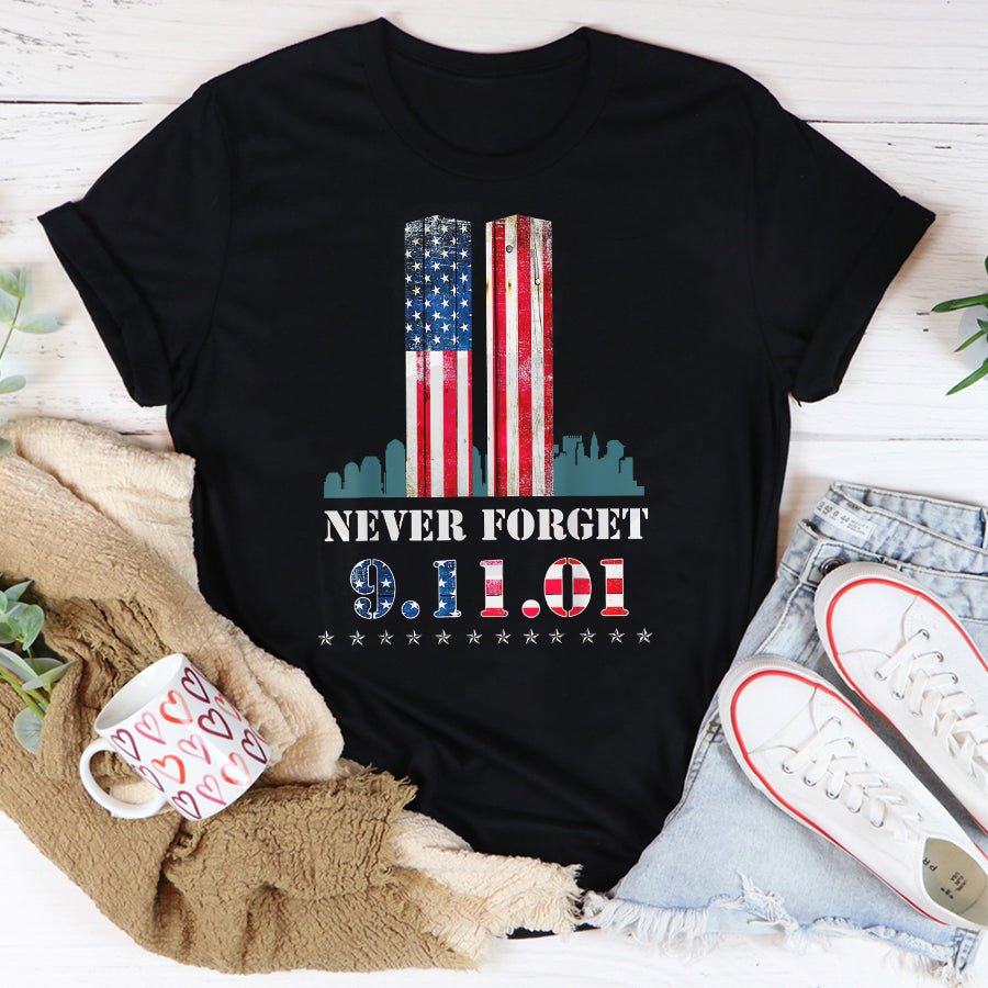 Patriot Day 2022 Shirt 911 Memorial Shirts Never Forget Patriotic 911 American Flag T-Shirt