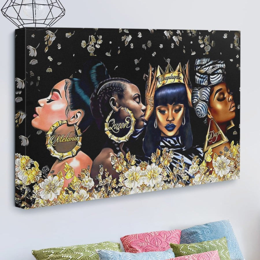 Black Queen Canvas Art, Melanin Queen Canvas, Canvas Painting Artwork Rooms, African Art Wall Decor , gift for black women, Home Decor
