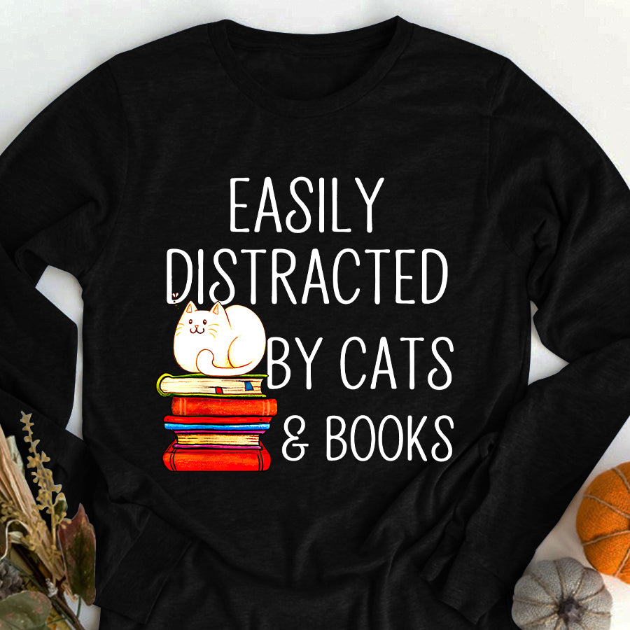 Book Shirt, Cat Shirt, Bookish T Shirts, Cat Book Shirt, Reading Gifts, Book Lover T Shirt Unisex Cotton T Shirt
