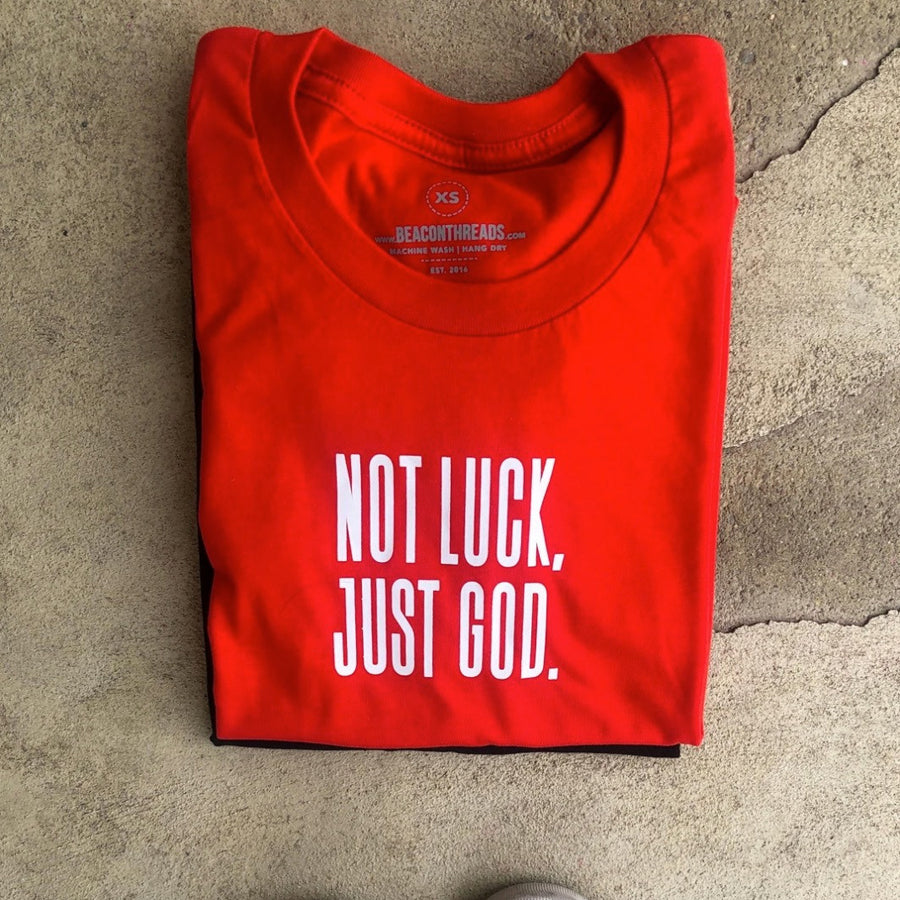 Not luck, just God t shirt, Christian Shirts, God Lover, Jesus Gift unisex cotton t shirt