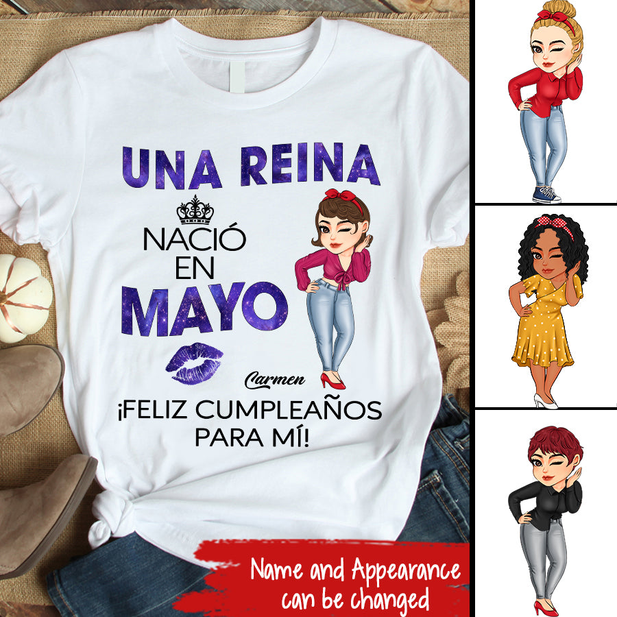 Camisa De Cumpleaños De Mayo, Camisa De Cumpleaños Personalizada, Reinas Nacidas En Mayo, Regalos De Cumpleaños De Mayo, Camisas De Mayo Para Mujeres