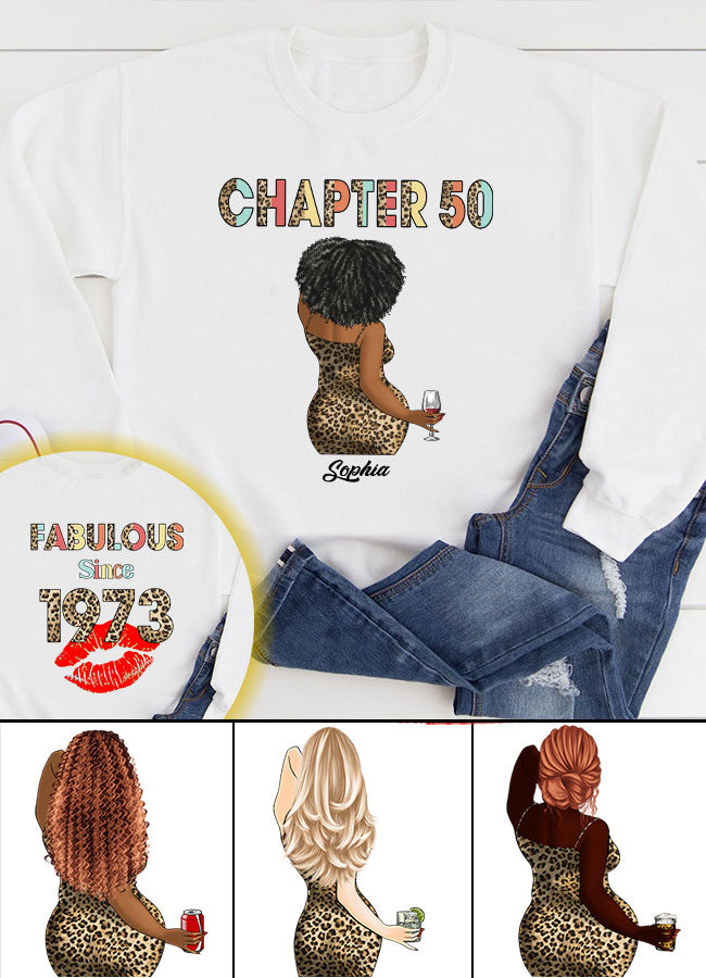 Chapter 50, Fabulous Since 1973 50th Birthday Unique T Shirt For Woman, Her Gifts For 50 Years Old , Turning 50 Birthday Cotton Shirt