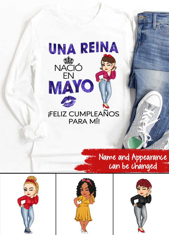 Camisa De Cumpleaños De Mayo, Camisa De Cumpleaños Personalizada, Reinas Nacidas En Mayo, Regalos De Cumpleaños De Mayo, Camisas De Mayo Para Mujeres