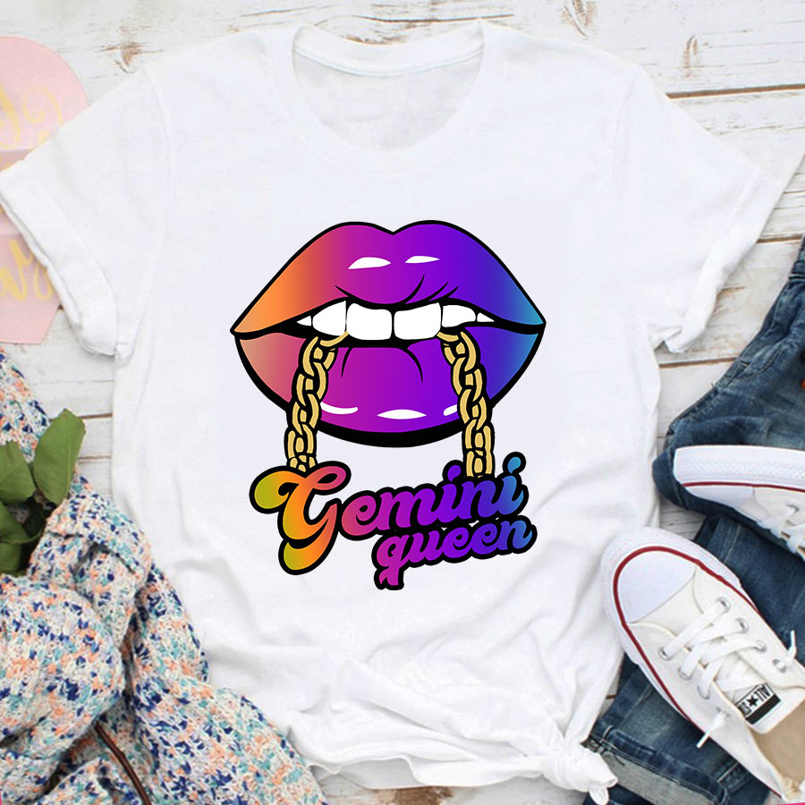 Gemini Girl, Gemini Birthday Shirts For Woman, Gemini Birthday Month, Gemini Cotton T-Shirt For Her