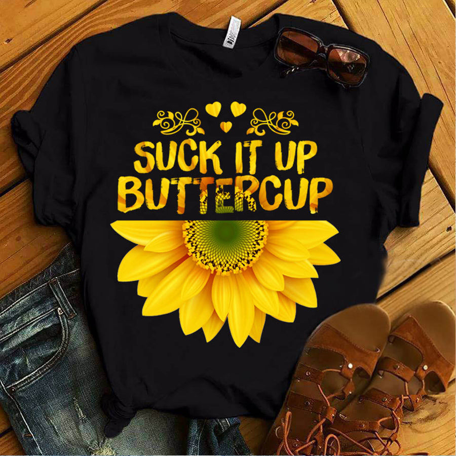 Suck it up buttercup Hippie t shirt, Cute hippie shirt, Flower T-shirt, hippie gift, sunflowers lover cotton shirt for women