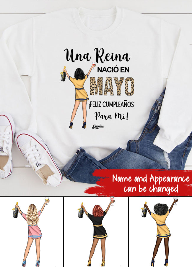 Camisa De Cumpleaños De Mayo, Camisa De Cumpleaños Personalizada, Reinas Nacidas En Mayo, Regalos De Cumpleaños De Mayo, Camisas De Mayo Para Mujeres