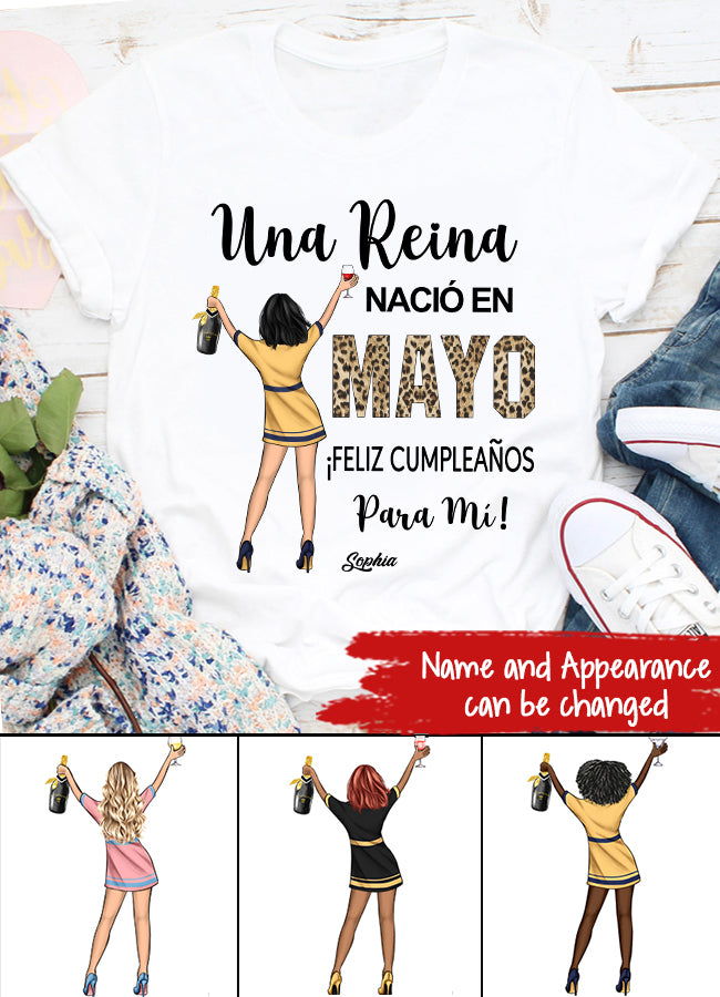 Camisa De Cumpleaños De Mayo, Camisa De Cumpleaños Personalizada, Reinas Nacidas En Mayo, Regalos De Cumpleaños De Mayo, Camisas De Mayo Para Mujeres
