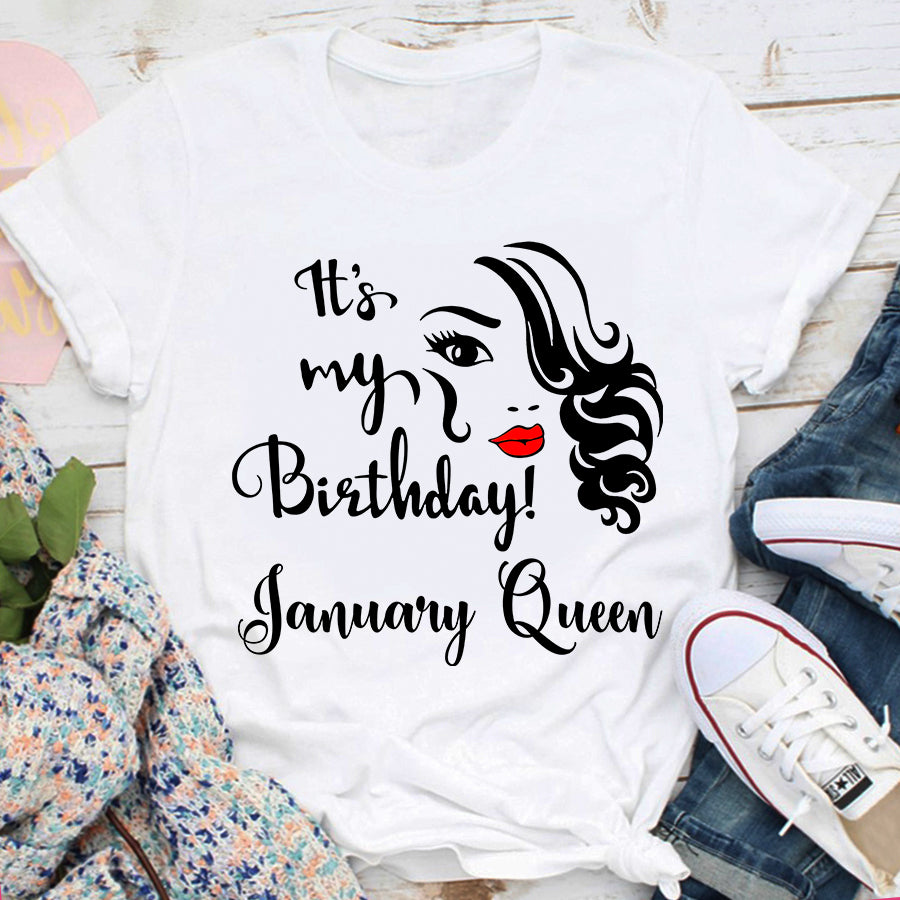 January Birthday Shirt, Birthday Shirt, Queens Born In January, January Birthday Gifts, January Shirts For Woman
