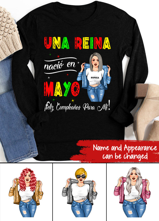 Camisa De Cumpleaños De Mayo, Camisa De Cumpleaños Personalizada, Reinas Nacidas En Mayo, Regalos De Cumpleaños De Mayo, Camisas De Mayo Para Mujeres