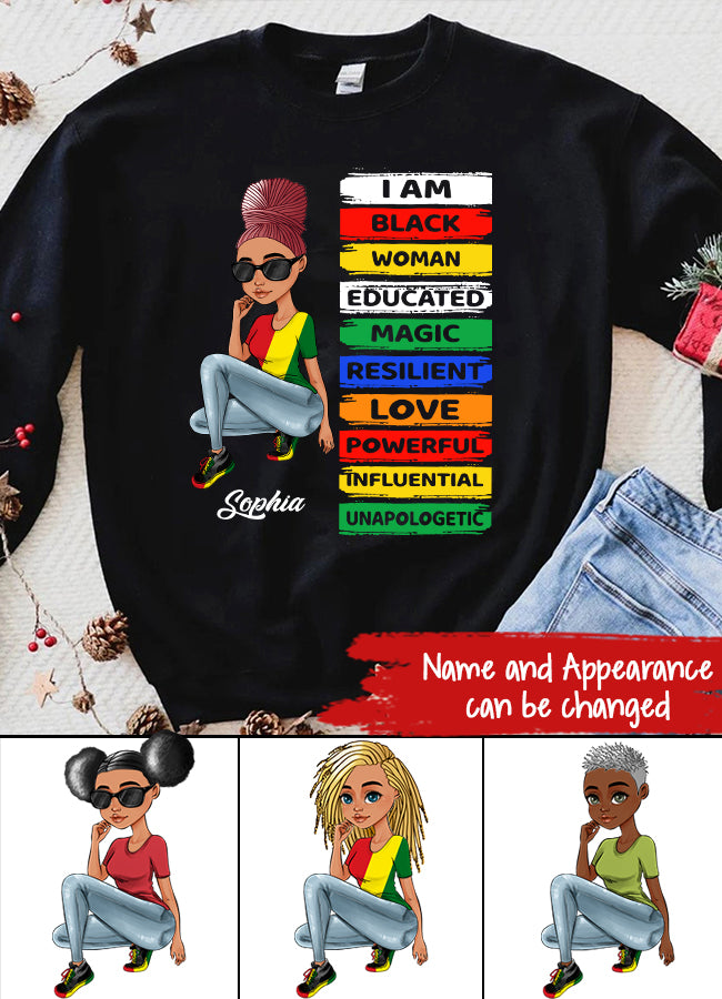 Juneteenth Shirt, Custom Juneteenth Shirt, I'm Black Woman - African American Women Pride Juneteenth T-Shirt