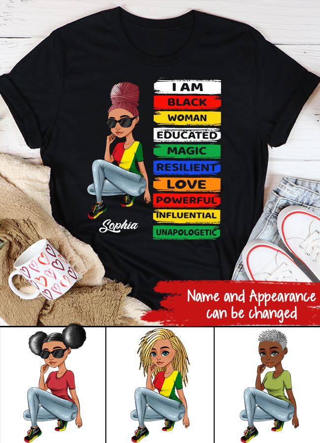 Juneteenth Shirt, Custom Juneteenth Shirt, I'm Black Woman - African American Women Pride Juneteenth T-Shirt