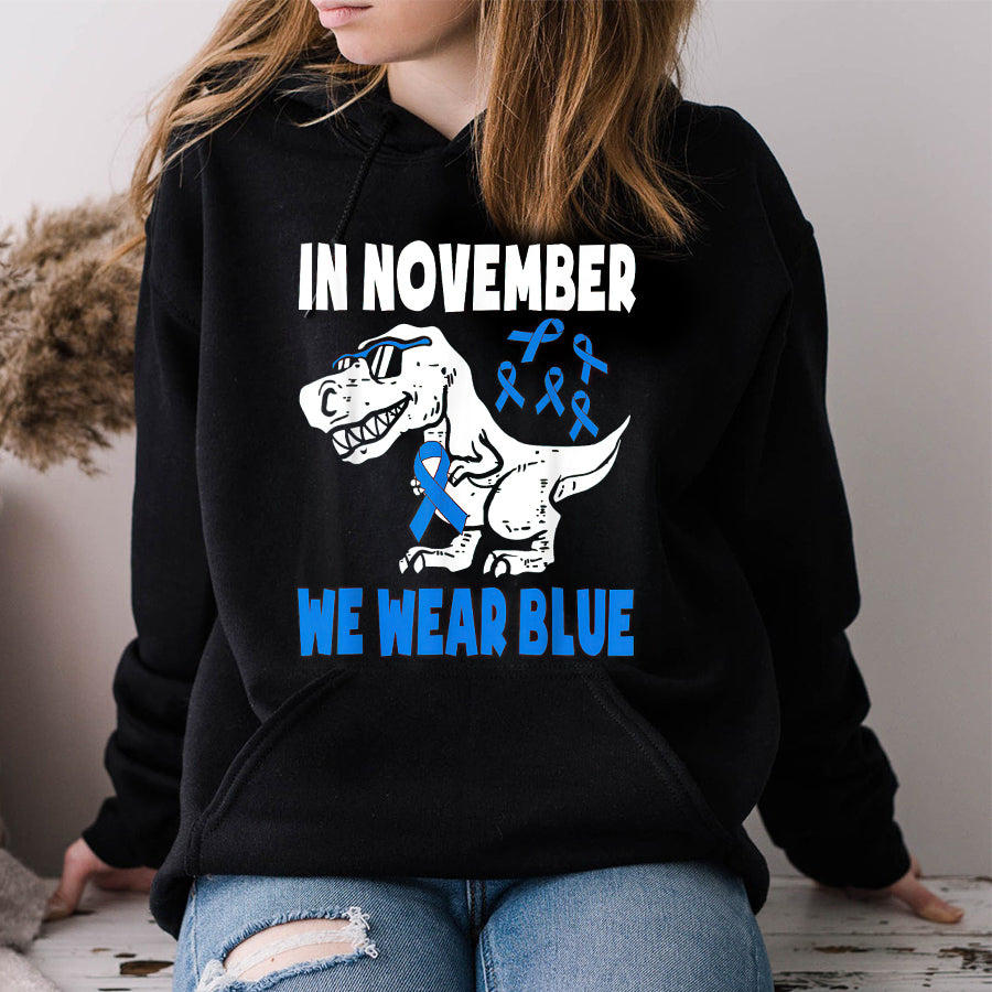 In November We Wear Blue Toddler Kids Shirt, Diabetes Awareness Shirt, Blue Ribbon Diabetic Shirt, Diabetes Supporters Gift