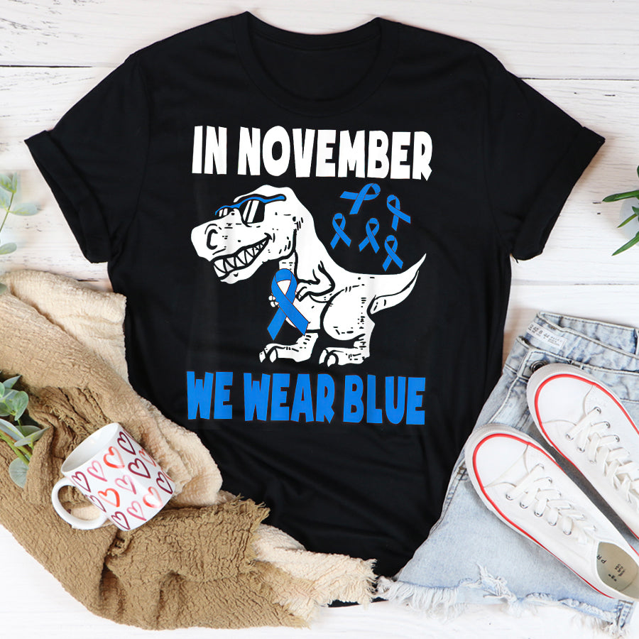In November We Wear Blue Toddler Kids Shirt, Diabetes Awareness Shirt, Blue Ribbon Diabetic Shirt, Diabetes Supporters Gift