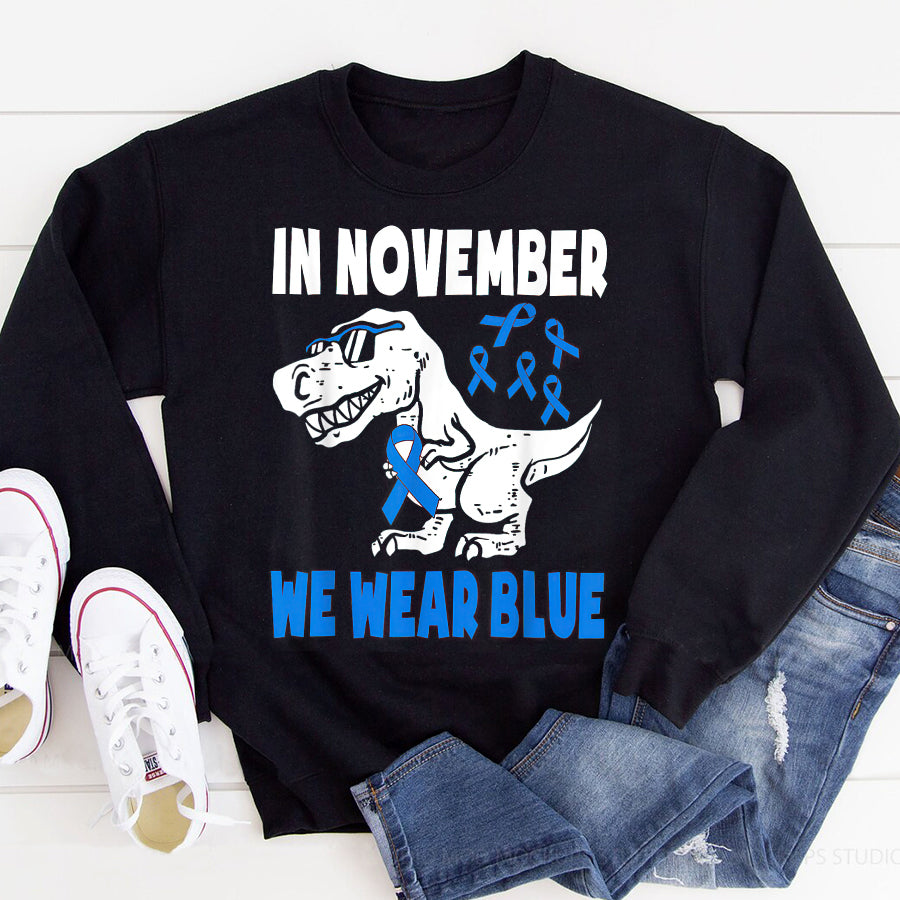 In November We Wear Blue Toddler Kids Shirt, Diabetes Awareness Shirt, Blue Ribbon Diabetic Shirt, Diabetes Supporters Gift
