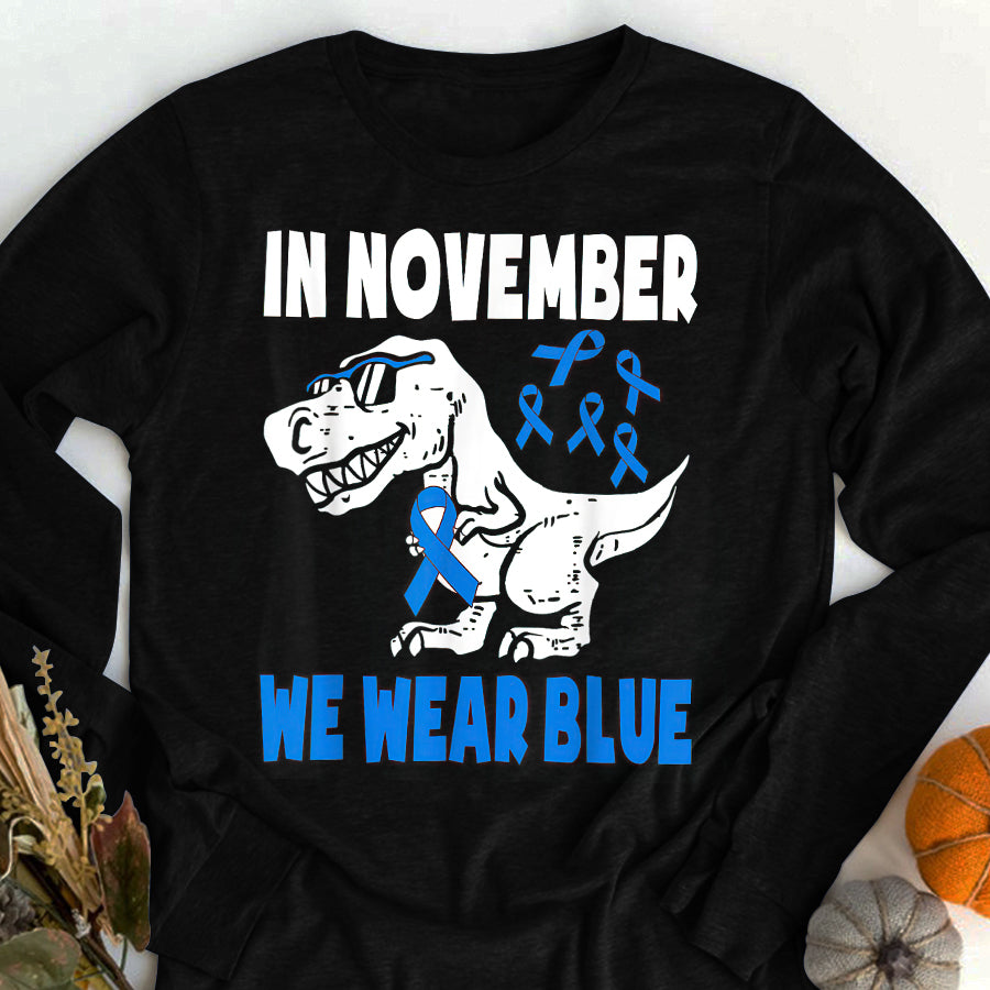 In November We Wear Blue Toddler Kids Shirt, Diabetes Awareness Shirt, Blue Ribbon Diabetic Shirt, Diabetes Supporters Gift