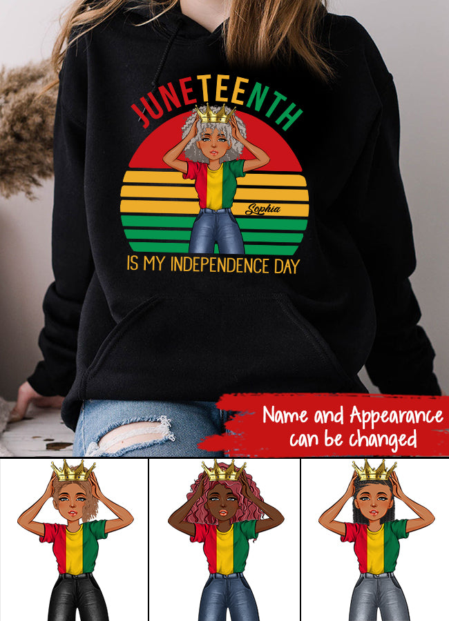 Juneteenth Shirt, Custom Juneteenth Shirt, Juneteenth Is My Independence Day Black Girl 4th Of July T-shirt