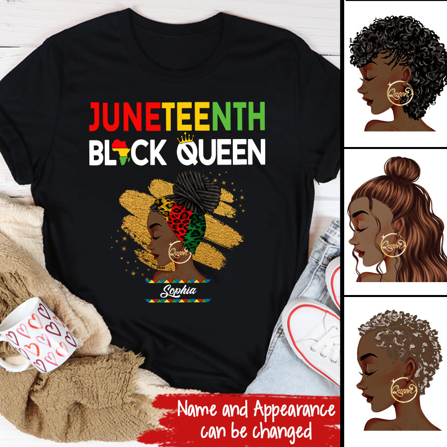 Juneteenth Shirt, Custom Juneteenth Shirt, Juneteenth Womens Black Queen T-Shirt